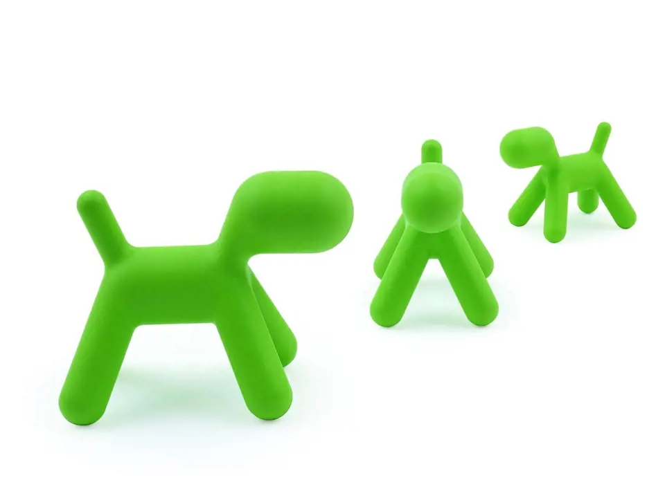 Puppy (štěně), abstrakce psa z dětské kolekce Me Too od italské firmy Magis, se stal její ikonou. Navrhl ji již v roce 1973 finský designér Eero Aarnio, používá se jako židlička, hračka nebo dekorace. Je vyrobena z polyethylenu a k dostání je ve třech ...