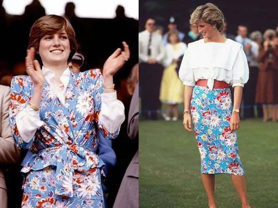 Tady Diana u letitého kostýmku oblékla znovu jen sukni.