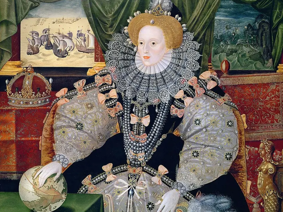 Královna Alžběta I., portrét ukazuje její moc.