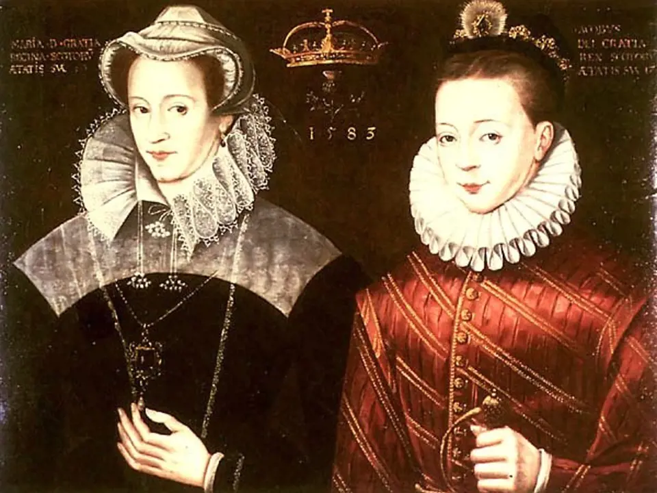 Marie Stuartovna a její syn Jakub