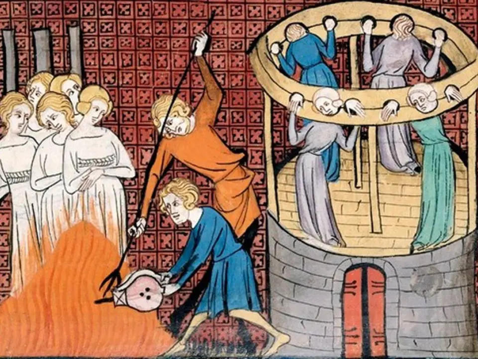 Upálení žen obviněných z čarodějnictví ve 14. století