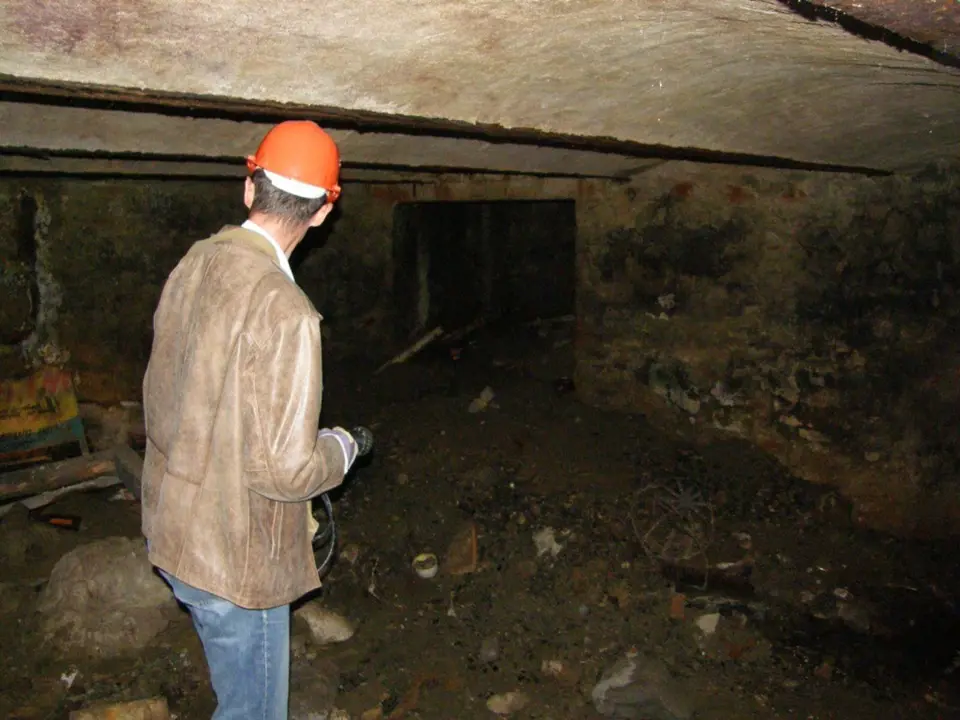 Snímek z expedice po jihlavském podzemí.