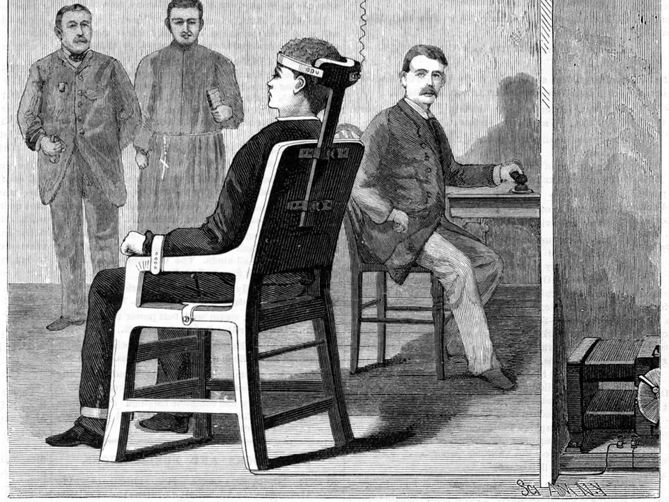 „Reklama“ na popravy elektřinou z amerického magazínu Scientific American (30. červen 1888)