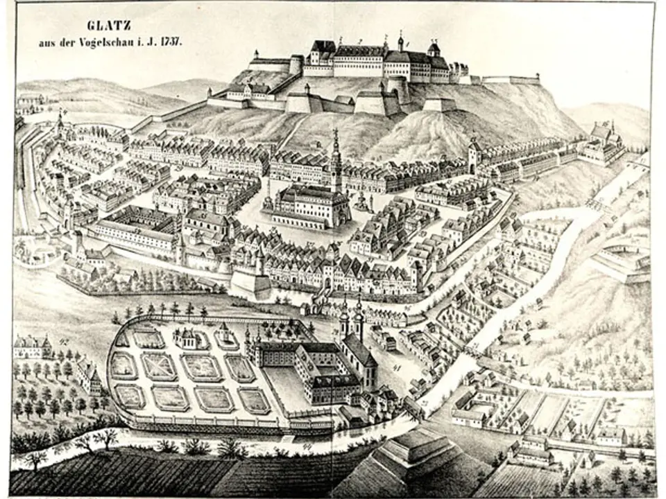 Město a pevnost Kladsko v roce 1737