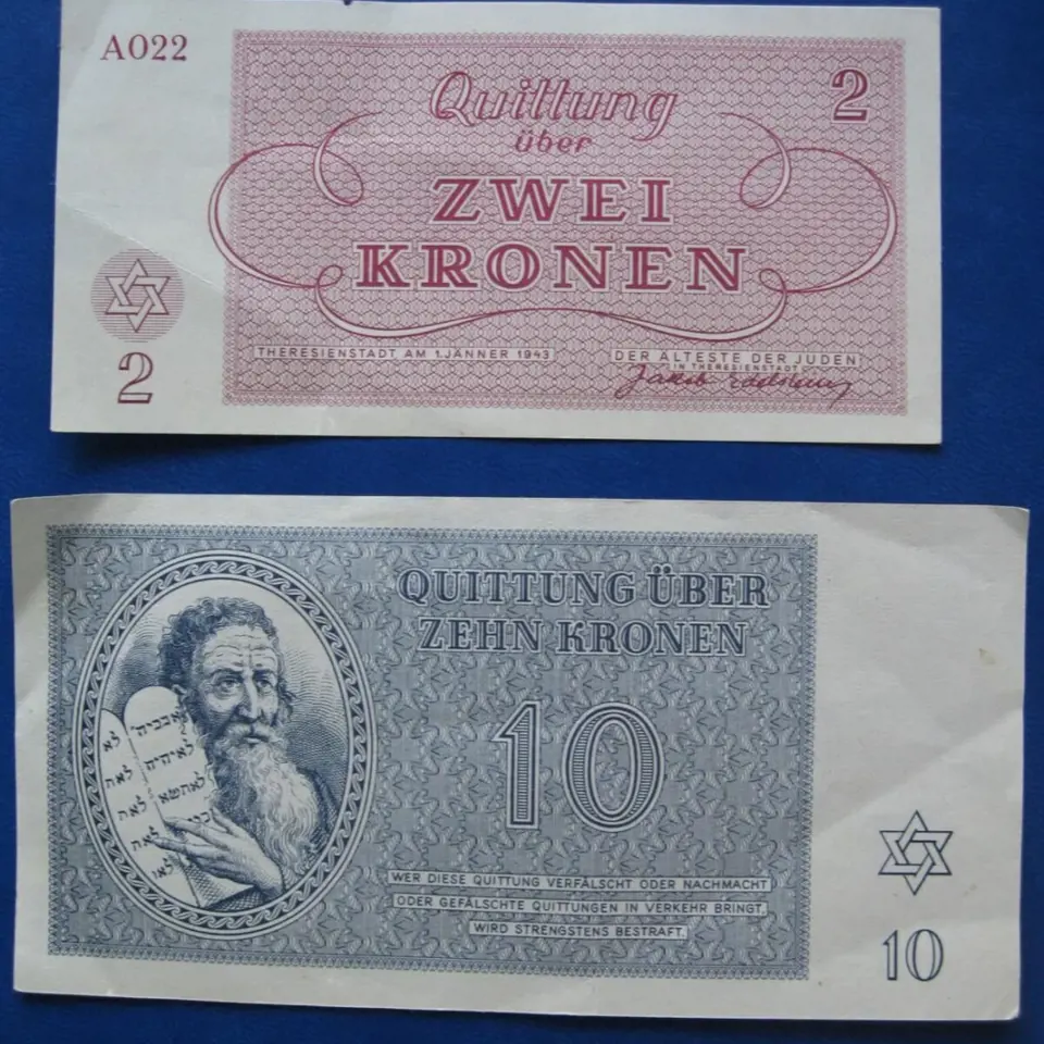 Peníze", které vydala nacistická správa pro ghetto Terezín.