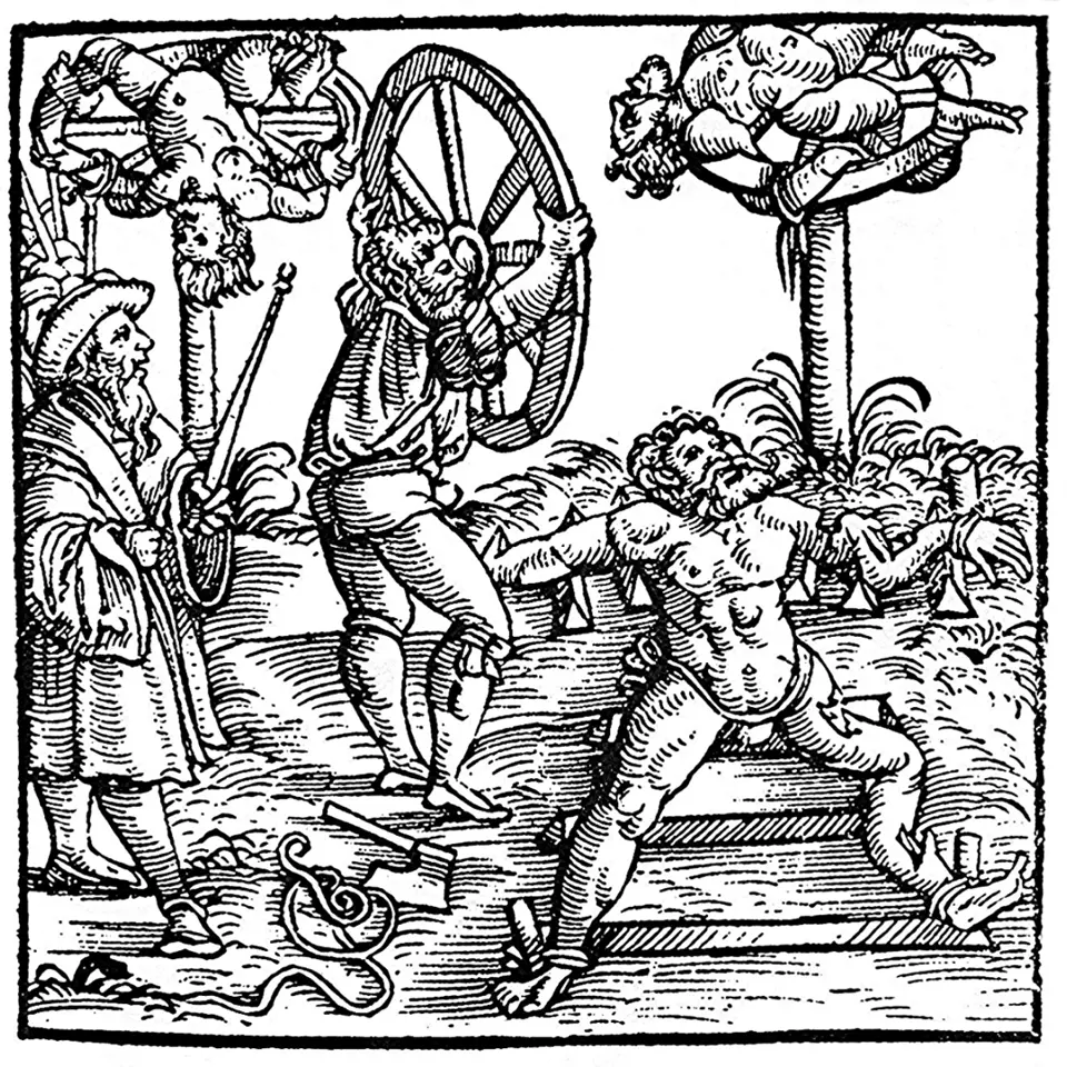 Lámání kolem, ilustrace (1586)