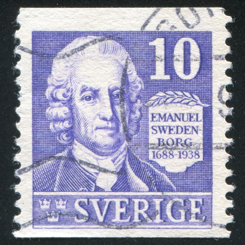 Emanuel Swedenborg na švédské známce z roku 1938