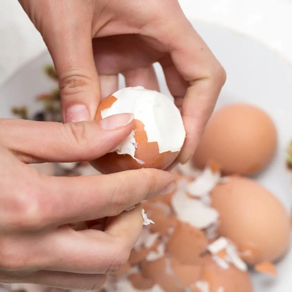 Ilustrační foto - loupání vajíčka