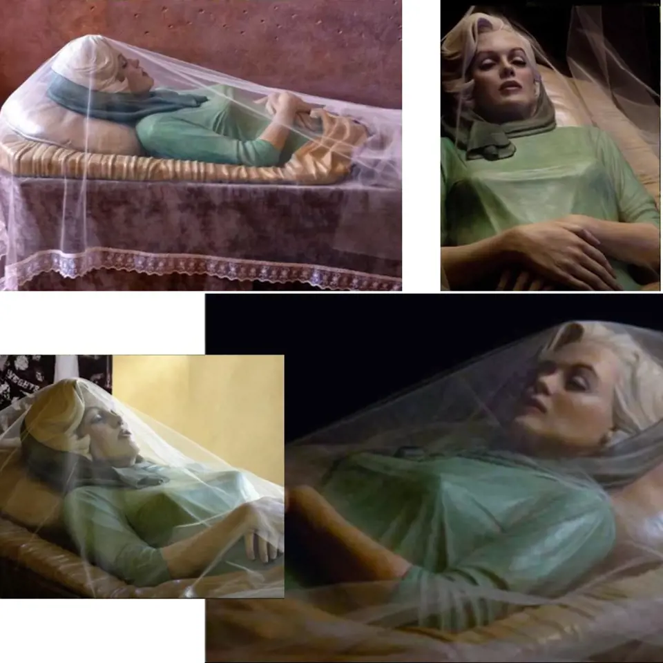 Na pohřbu nevznikla jediná fotografie Marilyn v rakvi. Všichni přítomní zachovali v úctě její památku. Většina fotografií Marylin v rakvi zobrazují sochu od italského umělce Paola Schmidlina.