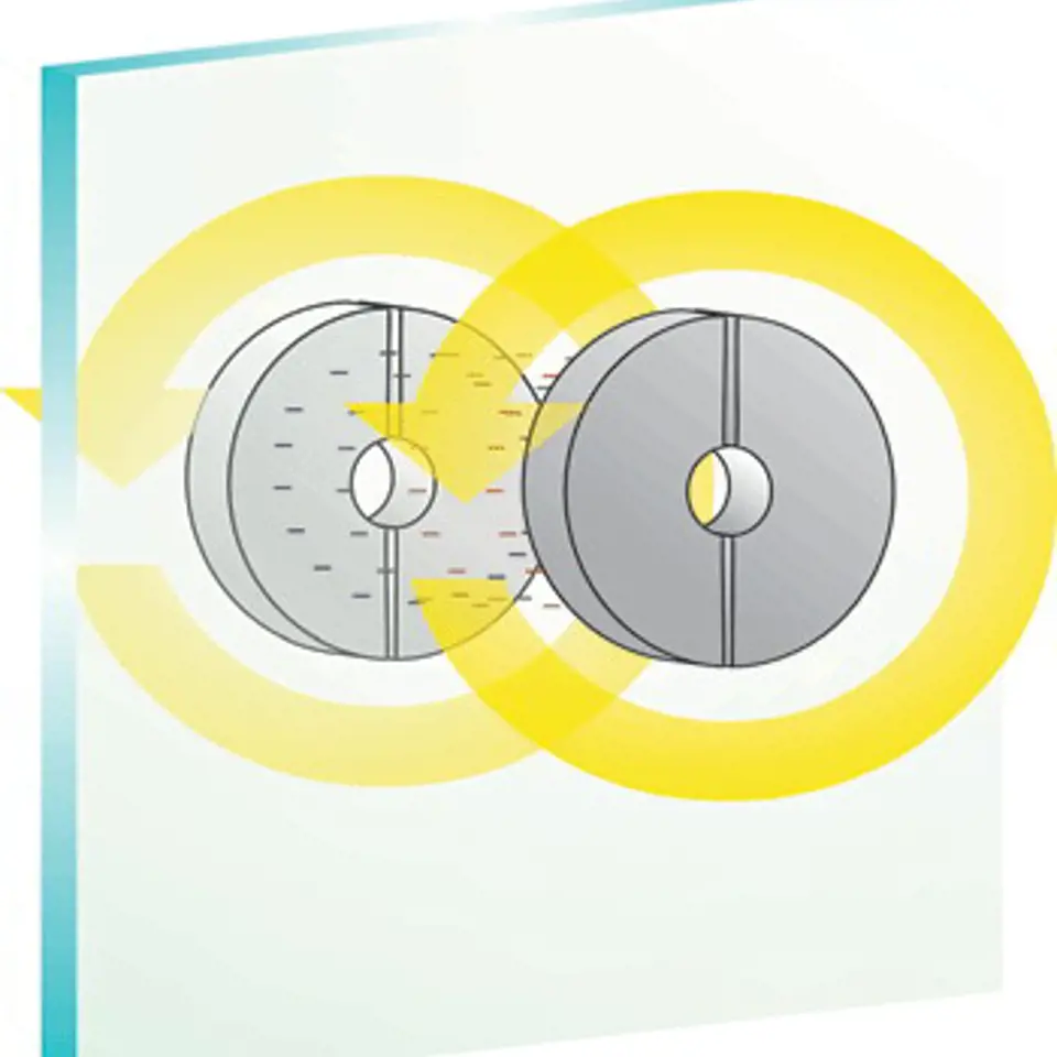 Systém ovládání žaluzií nepotřebuje nijak narušovat strukturu oken - unašeč je řešen dvojicí bipolárních magnetů.
