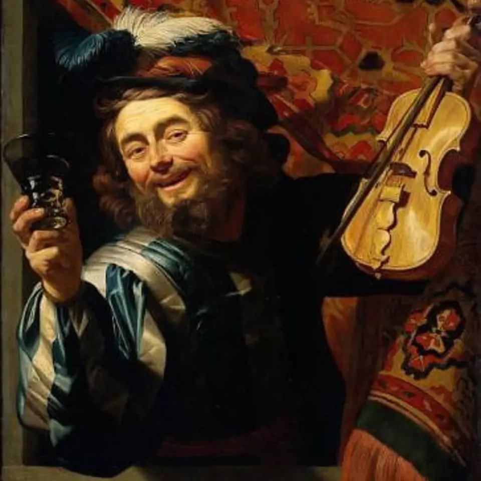Veselý houslista od Gerrita van Honthorsta